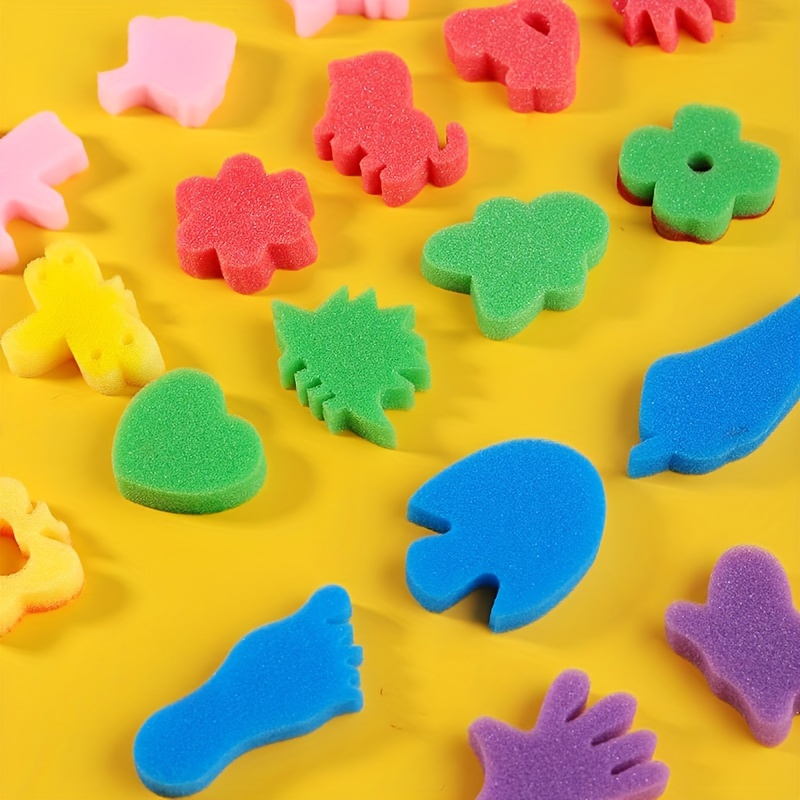 24Pcs/Set Childrens Kids Paint Animal Shaped Sponge Toys for Art Craft  Painting 