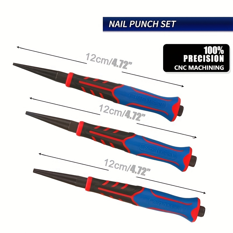 Nail Setter Punch And Center Punch Set 1/32 1/16 3/32 nail - Temu