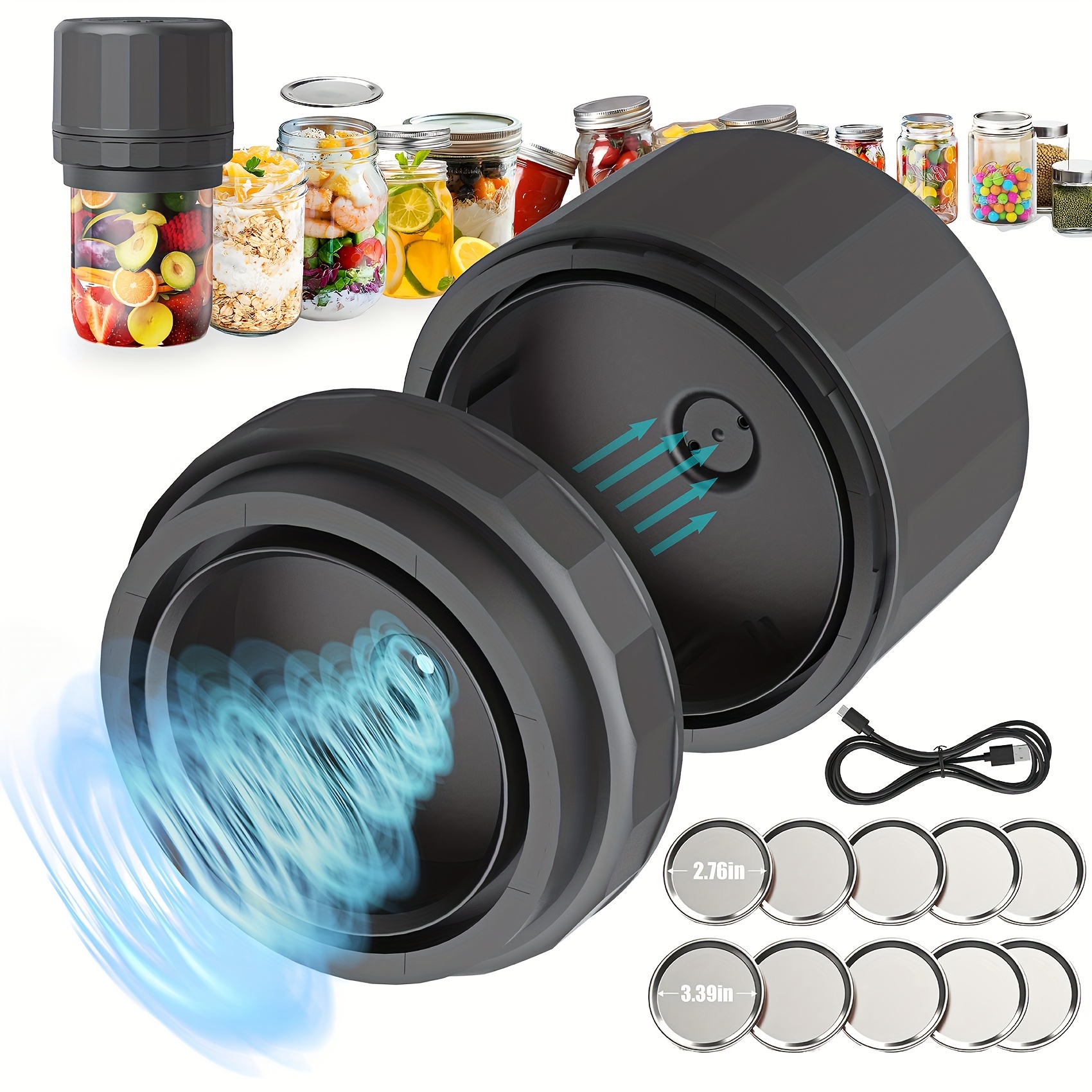food saver lids for mason jars, Vacuum seal cap Compatible with FoodSaver  Vacuum Sealer, Food Storage/fermentation lids,6-pack regular mouth mason  jar