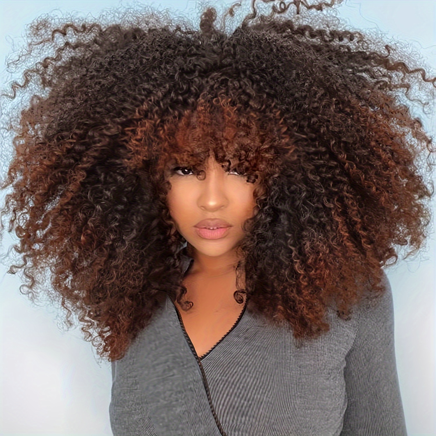 short hair afro kinky curly wig with bangs for women men synthetic curly hair natural glueless black wig cosplay