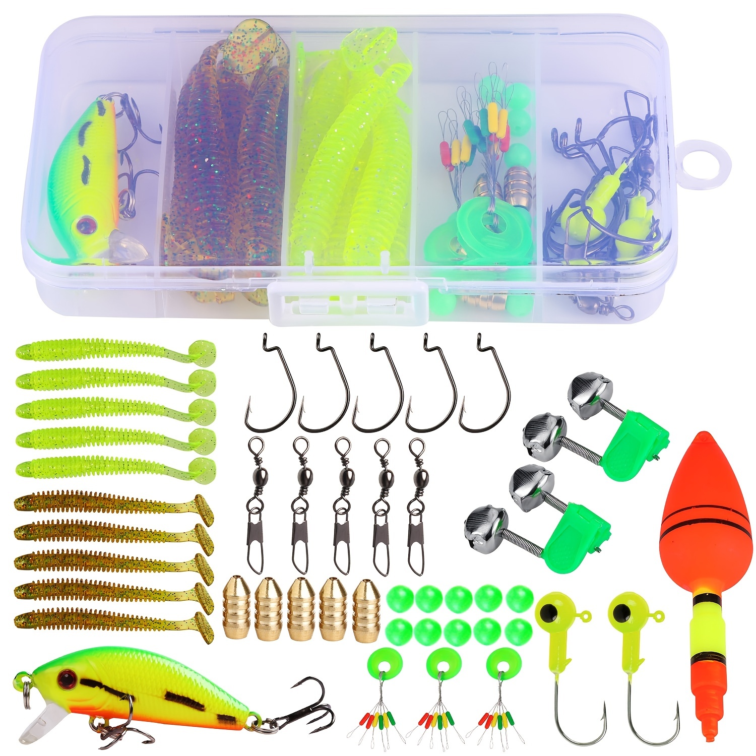 Sougayilang Fishing Lure And Lead Head Jig Hook Set With - Temu Canada