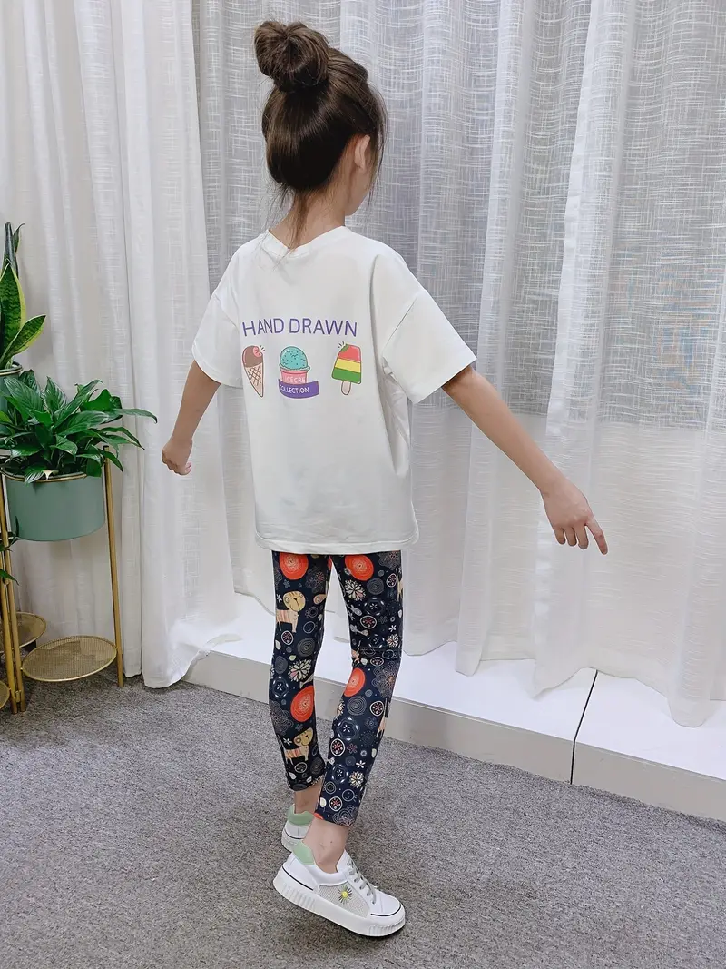 Niñas 3 14 Años Pantalones Leggings Estampado Floral Moda - Temu