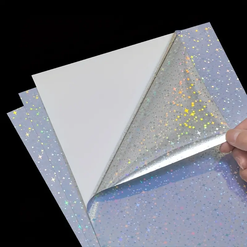 10 Feuilles De Papier Autocollant Holographique Transparent - Temu