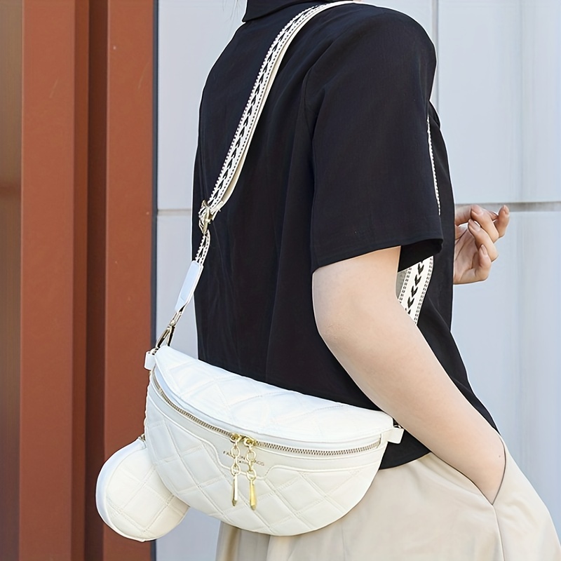 Plaid Pattern Sling Bag, Zipper Front Chest Purse, Pu Leather Crossbody Bag  For Women - Temu