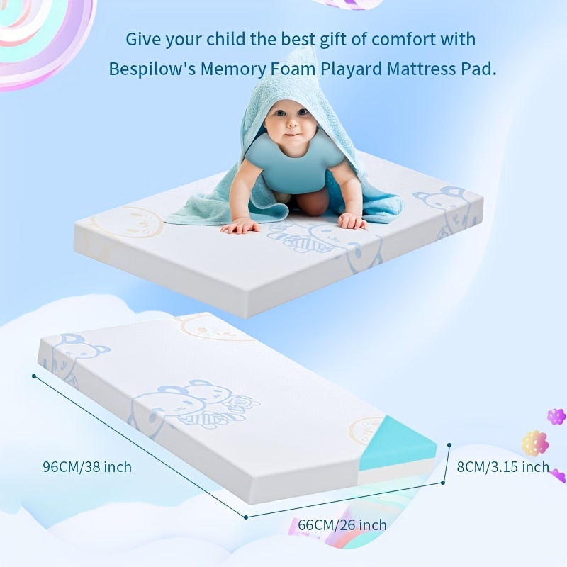 Memory Foam Crib Mattress & Baby Toddler Mattress 38x26x3 with Removable  Cover