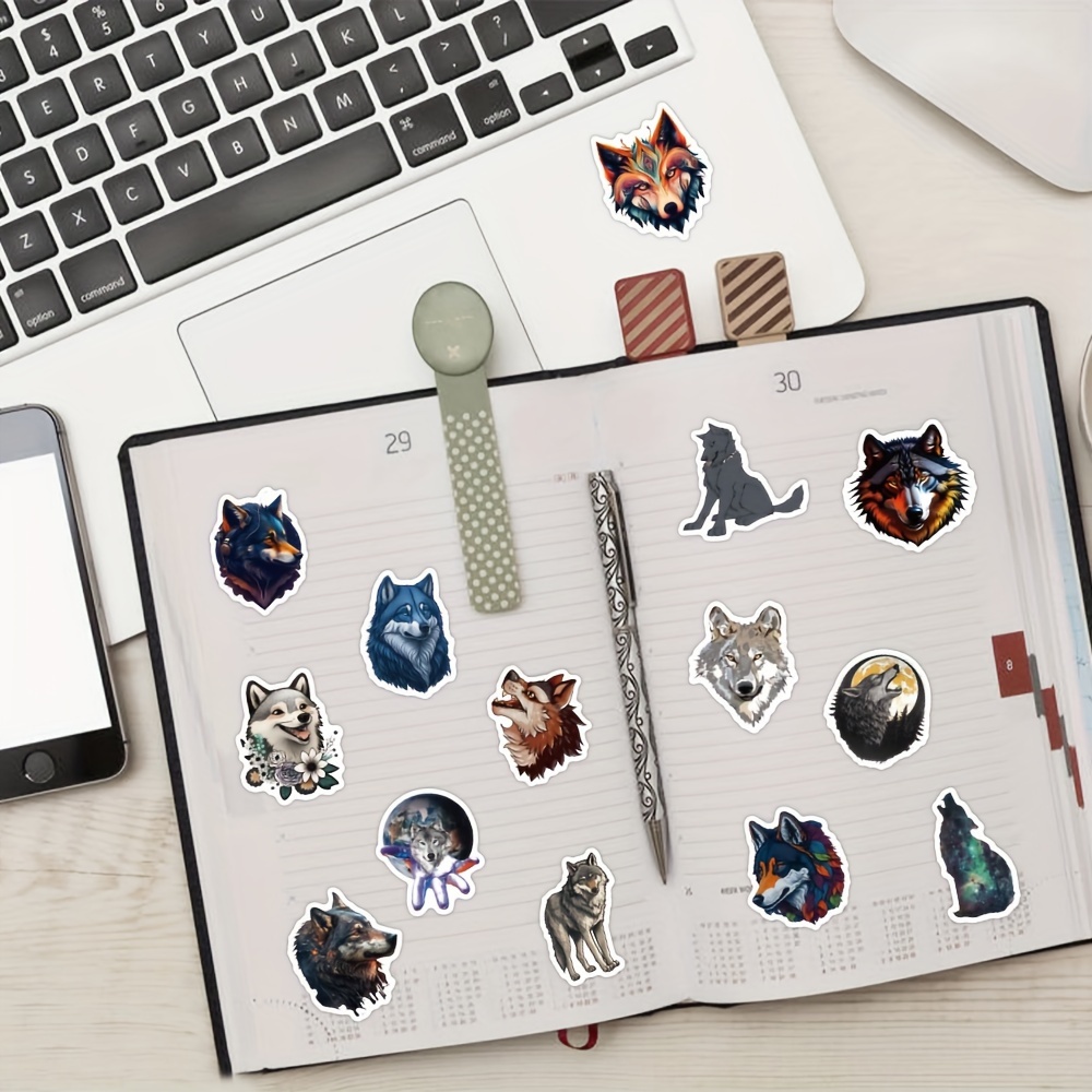 Wolf Stickers Wolf Graphic Decal Sticker For Laptop Phone - Temu