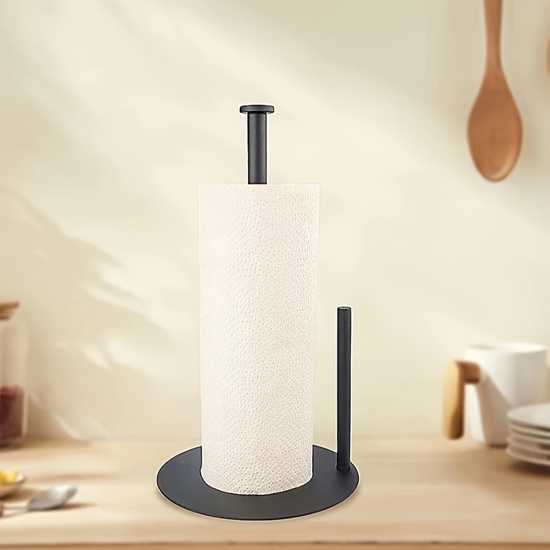 Wall Mount Paper Towel Holder Bulk- Self-Adhesive Under Cabinet in Matte Black(2 Pcs)