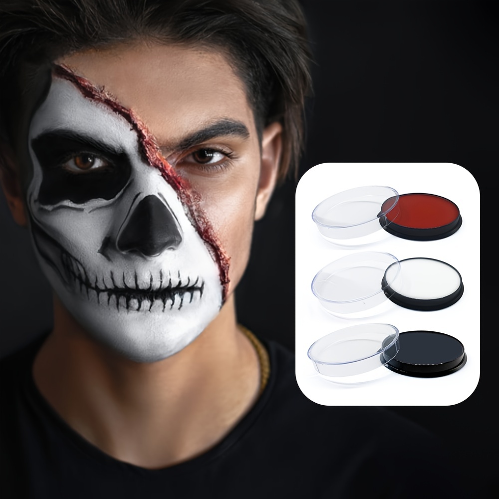 Red White Black Face Paint - Each Color 1.76 oz Halloween Face Body Eye  Paint Skeleton Ghost Joker Clown Corpse Cosplay Costume Special Effects  Makeup