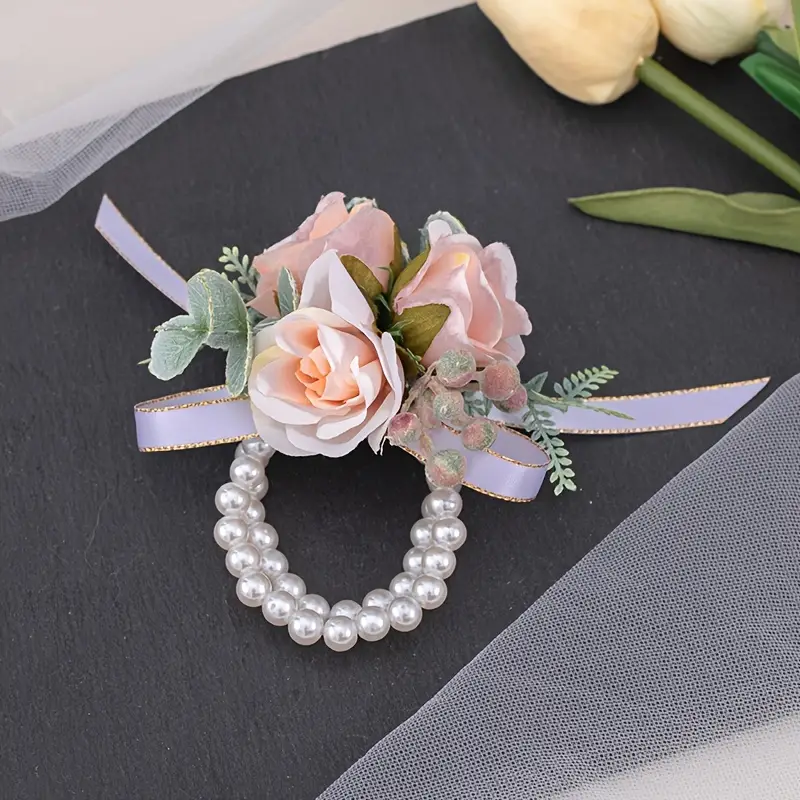 Wrist Corsage Rose Wrist Flower Corsage Wristlet Bridesmaid Hand Flower For  Wedding Prom Party Festival Party - Jewelry & Accessories - Temu