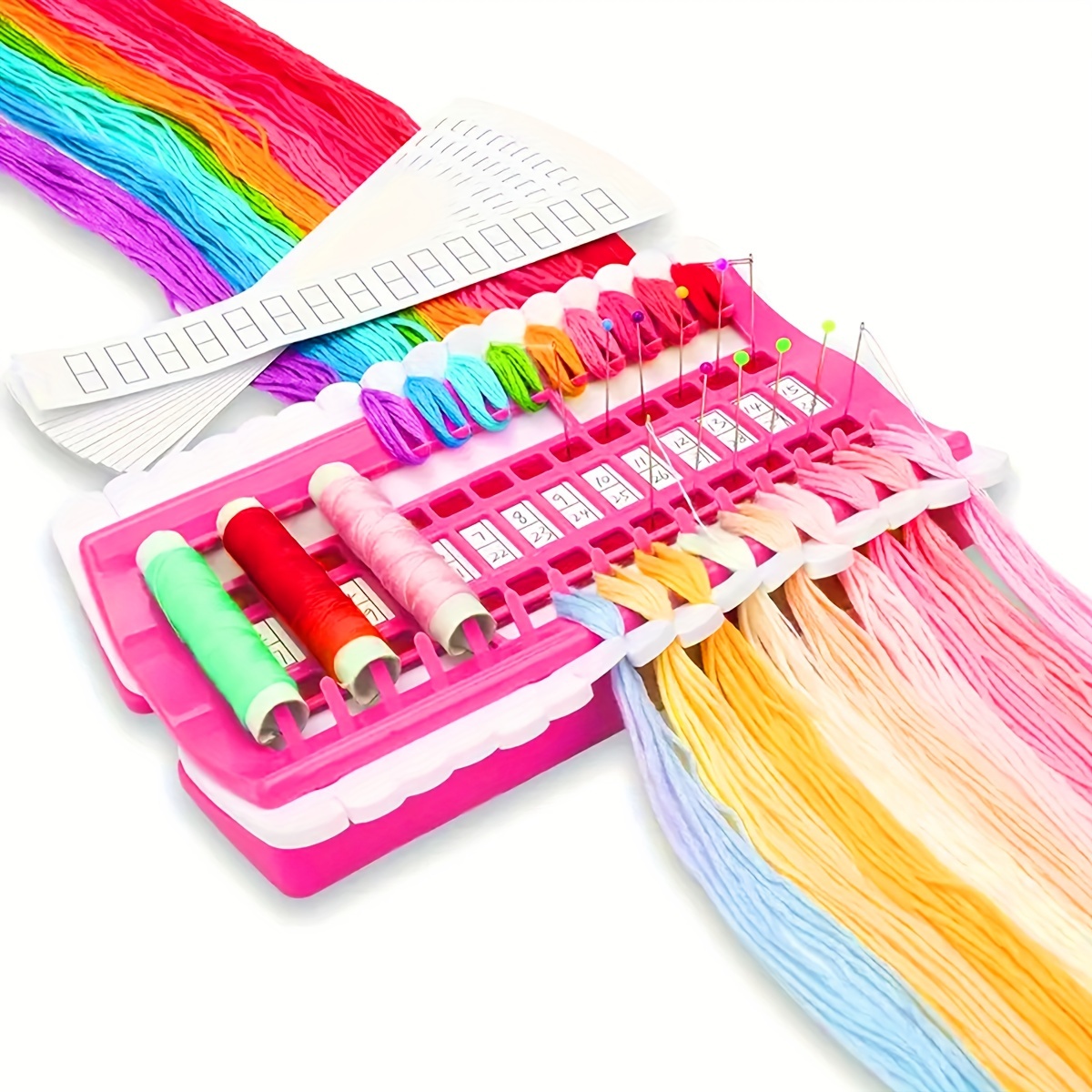 1pc Cross Stitch Floss Winder Tool Plastic Thread Organizer Board. Suitable  For Embroidery And Sewing, Color Random