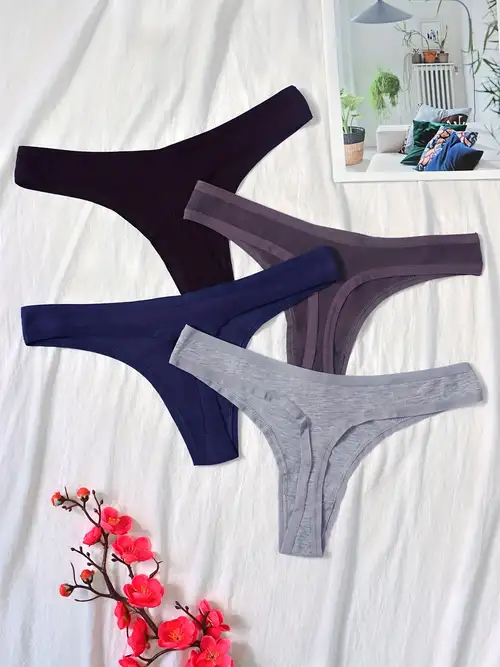 3 Pcs Womens Seamless Mixed Color Combination Thong Panties - Temu