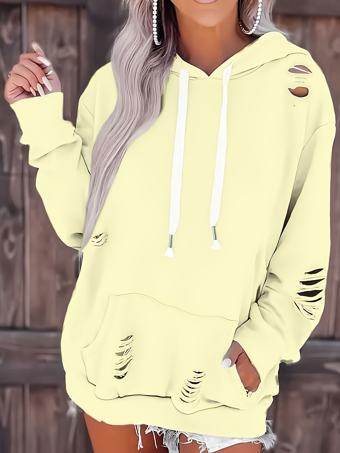 Pastel yellow deals hoodie women's