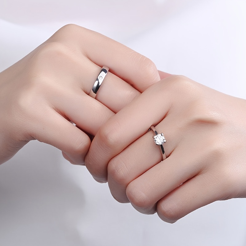 925 Silver Couples Rings Wedding Pair Open Rings Valentines Memorial