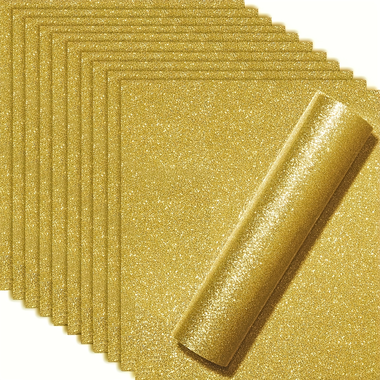 Golden Glitter Htv Vinyl For Cricut Machine Craft Vinyl Roll For