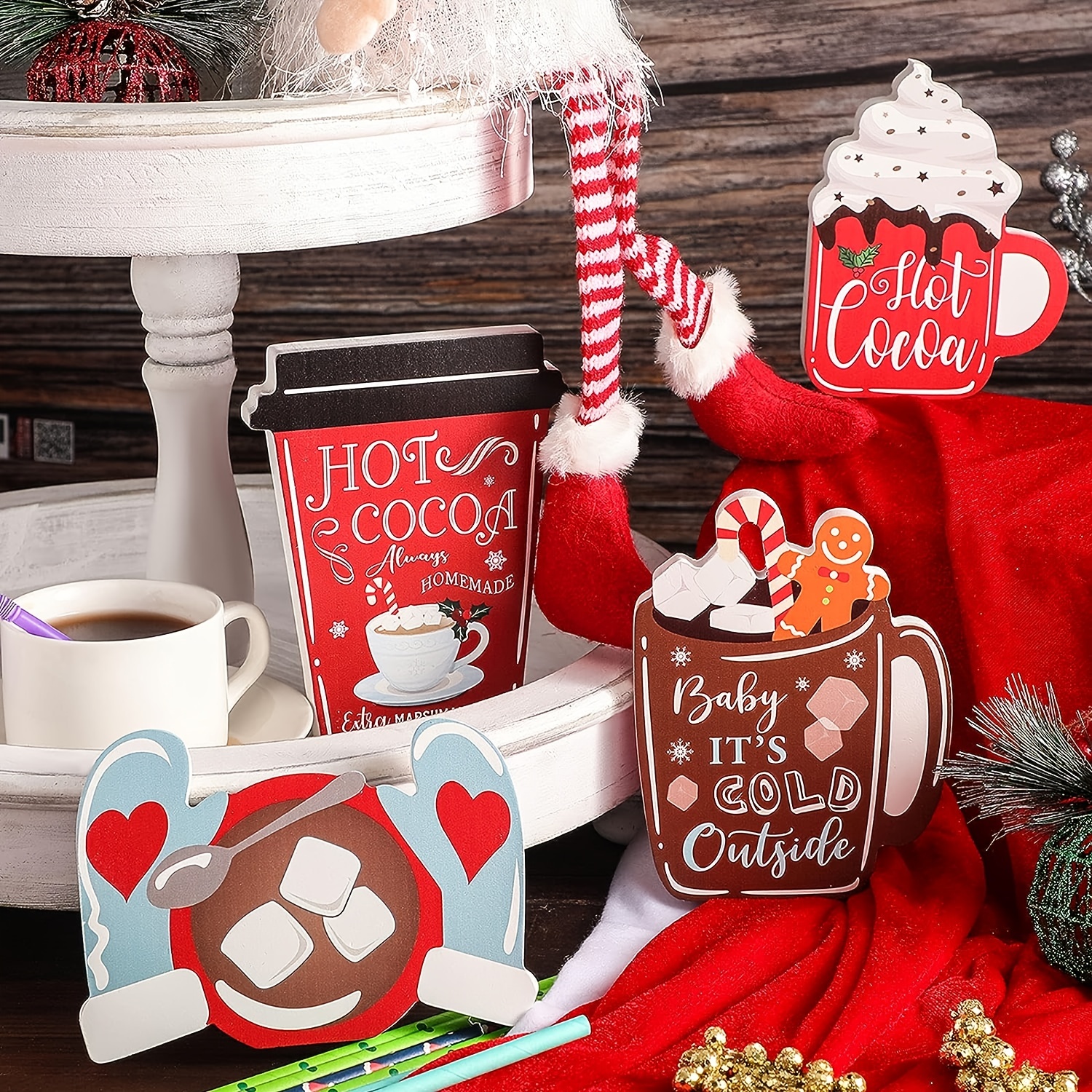 Custom Signs Personalized Christmas Winter Hot Cocoa Bar - Temu