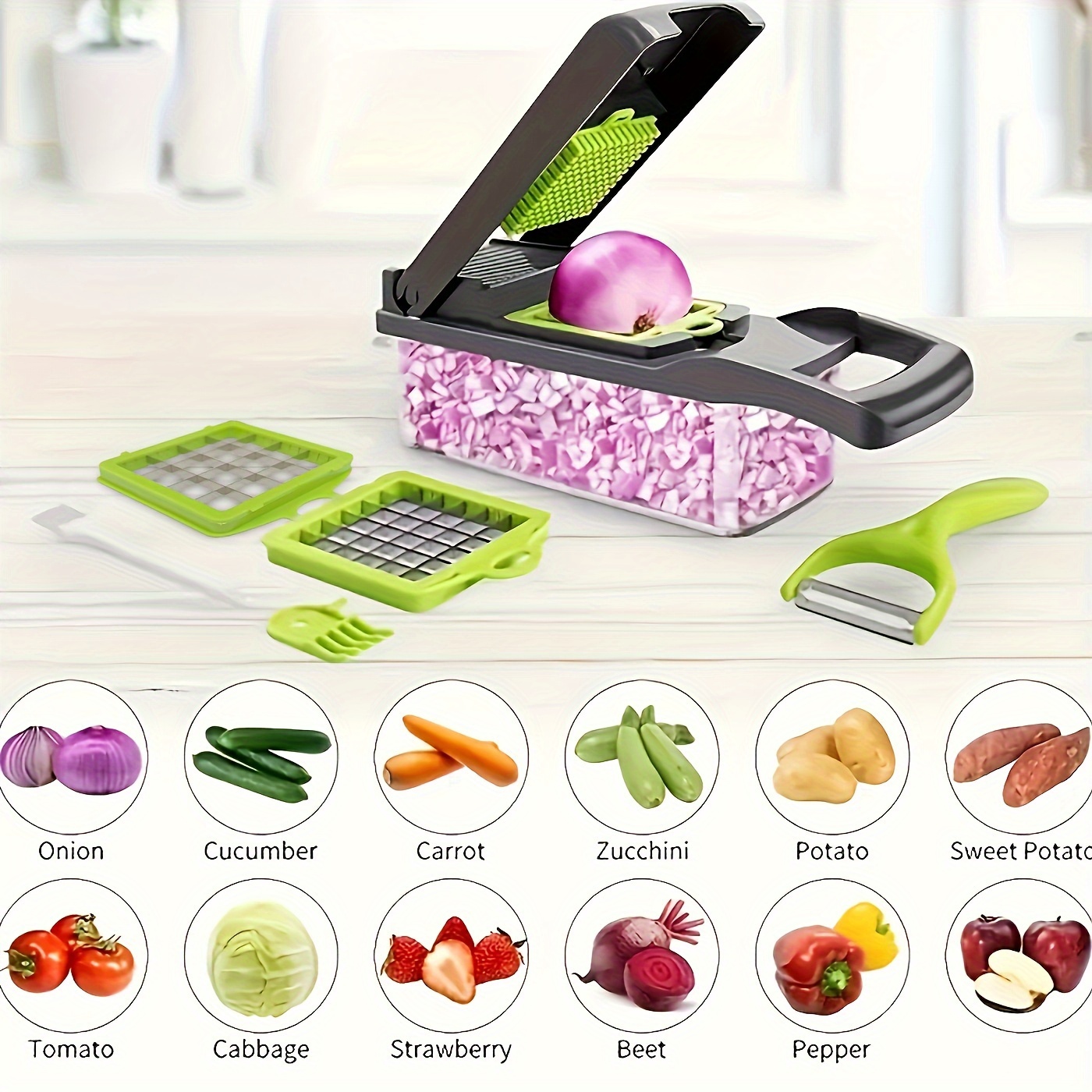 Vegetable Chopper Multifunctional Fruit Slicer Veggie Slicer - Temu