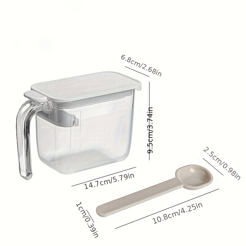 Clear Plastic Container With Lid And Spoon For Kitchen Seasoning And Salt  Sugar Spice Containers With Aromatherapy Function - Temu