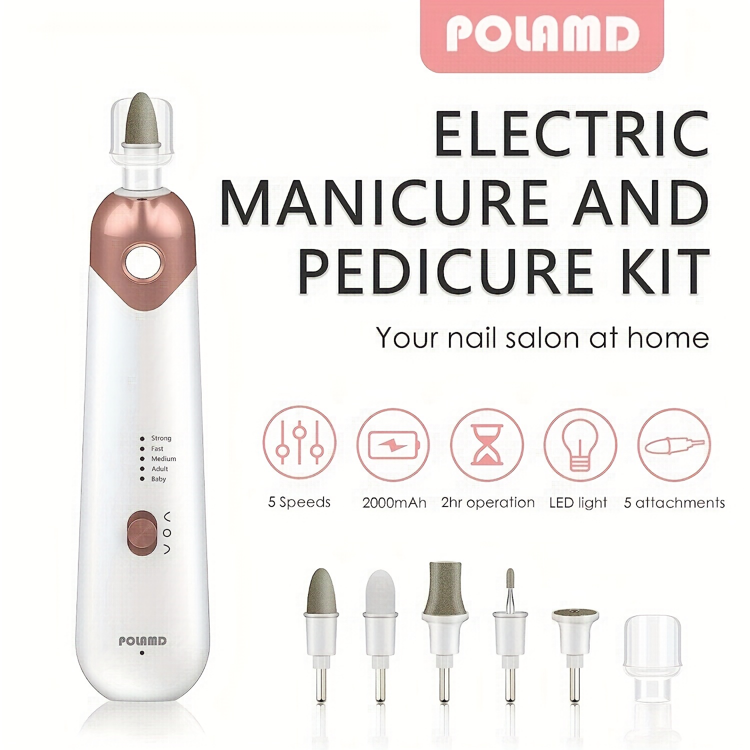 Professional Manicure Pedicure Kit, Electric Nail File Set, Cordless Electric  Nail Drill Machine, Speeds Hand Foot Care Tool For Nail Grind Trim Polish  Temu Philippines
