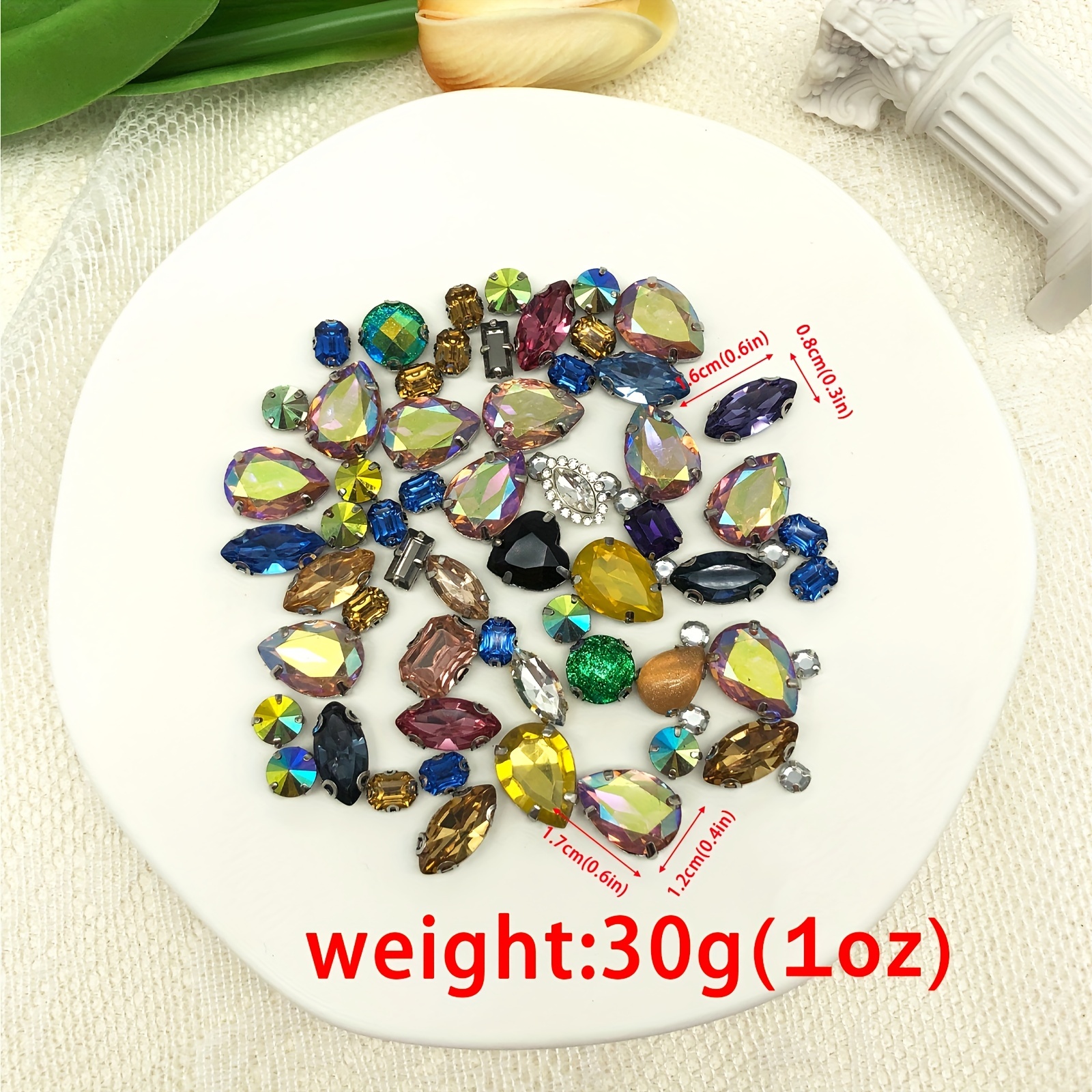Shop CHGCRAFT 60Pcs 10 Style Sew on Mirror Rhinestones for Jewelry Making -  PandaHall Selected
