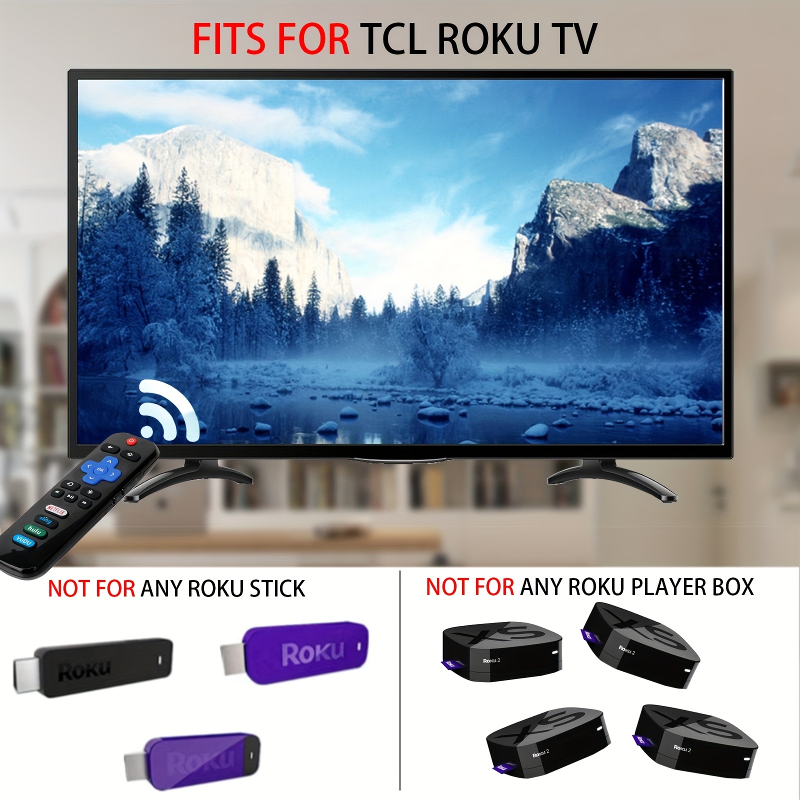 Remplacement TCL 55FS3700 Roku Smart TV Télécommande pour TCL TV