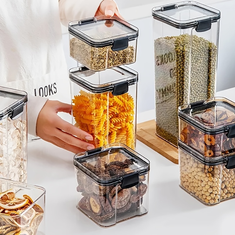 Tarros de vidrio con tapa hermética | Contenedores herméticos de vidrio  para almacenamiento de alimentos | Junta de goma transparente a prueba de