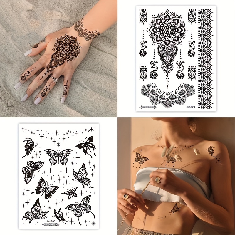 Black Henna Temporary Tattoos Sticker | Chohans Online