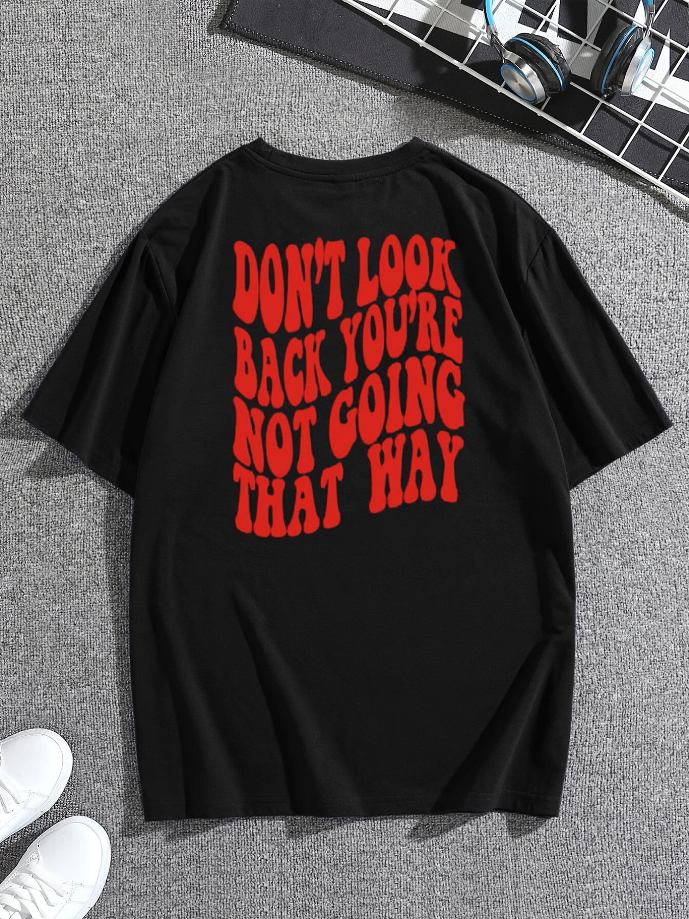 Don\'t Look Back shirt - Slogan Stylish Men\'s Casual Print Temu T