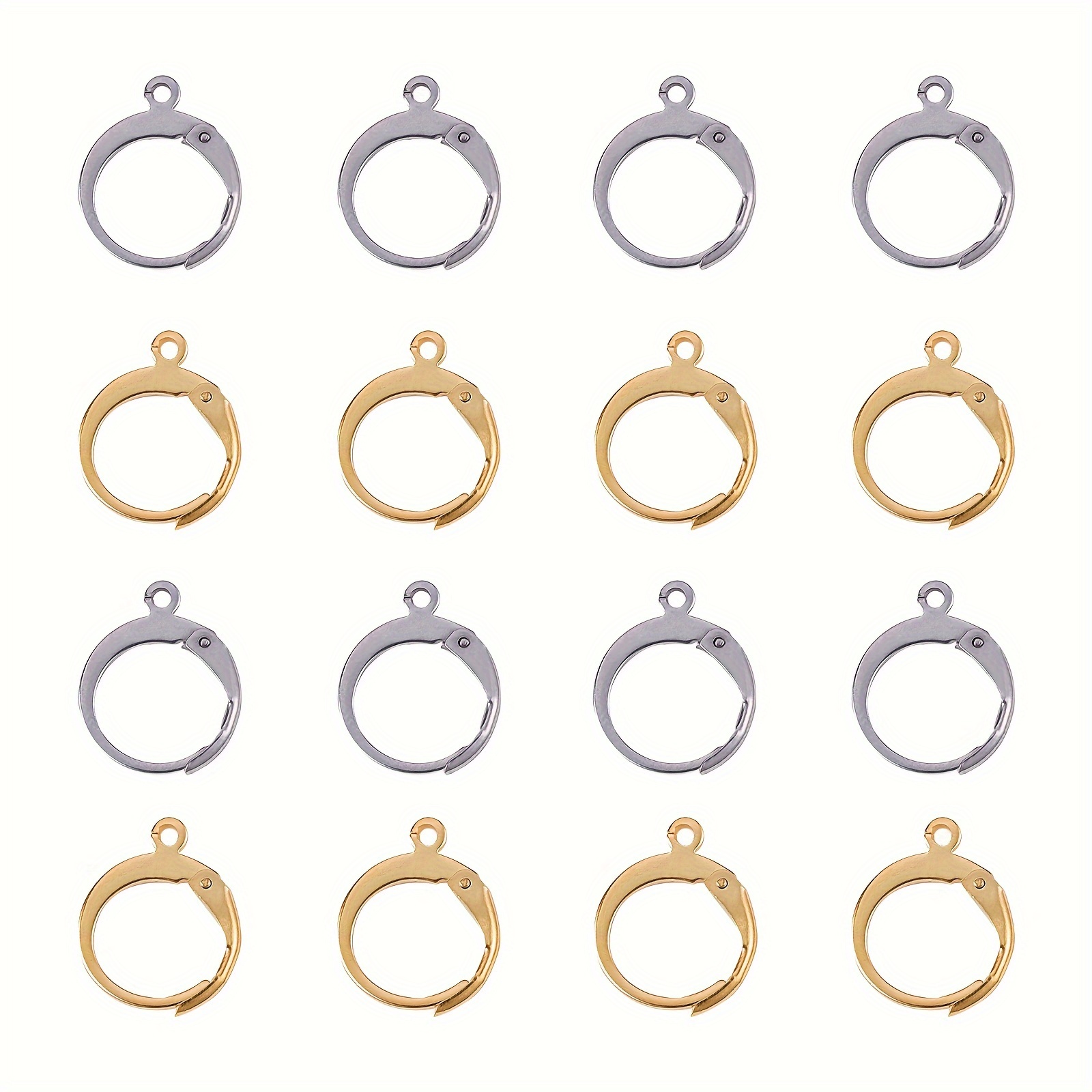 2 Colors 304 Stainless Steel Platinum And Golden Leverback Earring Findings  French Style Earrings Hook With Loop For Diy Earring Jewelry Making - Temu