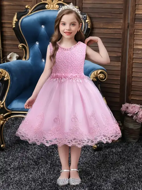 Vestidos De Princesa Para Niñas, Coloridos Vestidos De Niña De Flores Sin  Mangas Bonitos Vestidos De Fiesta De Cumpleaños Para Niños De 2 A 10 Años