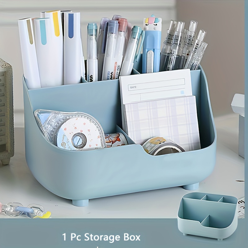 Multi-Functional Four Grid Candy Colored Desktop Storage Organizer Box –  All About Tidy