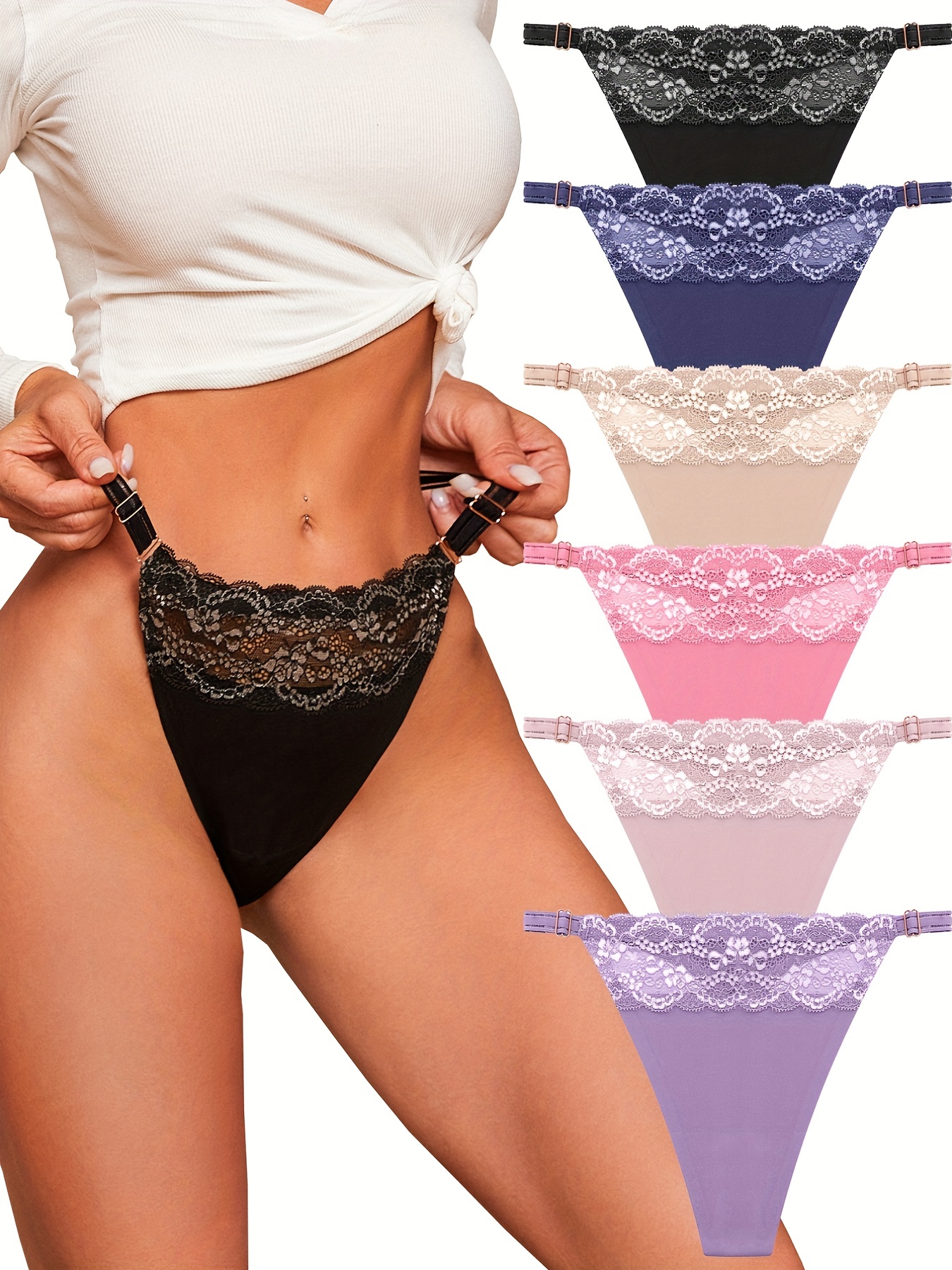Fashion G-string Ladies Underwear Pants 6pcs