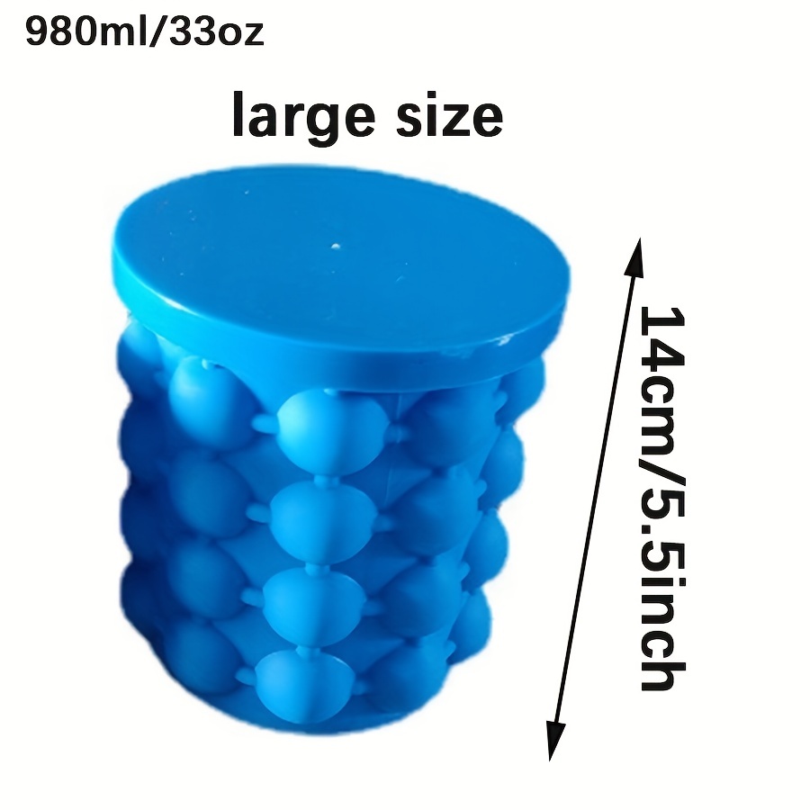 Ice Cube Mold Ice Trays, Large Silicone Ice Bucket, (dark Blue