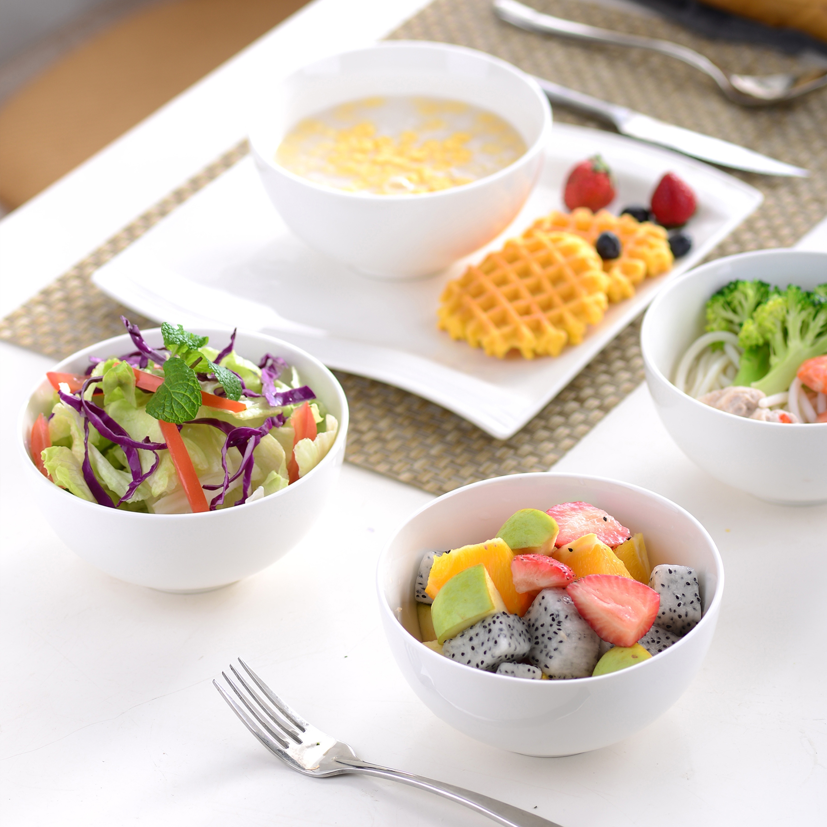 White Soup Bowls Porcelain Cereal Bowls Salad Pasta Bowls - Temu
