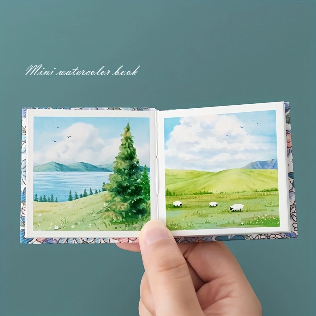 1pc Mini Watercolor Sketchbook Handmade Fabric Cover 300g Medium Thick  Paper Mini Notepad Portable Drawing Book 20 Pages - Arts, Crafts & Sewing -  Temu