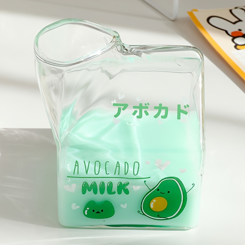 Milk Carton Glass Cup High Borosilicate Glass Water Cup Cute - Temu