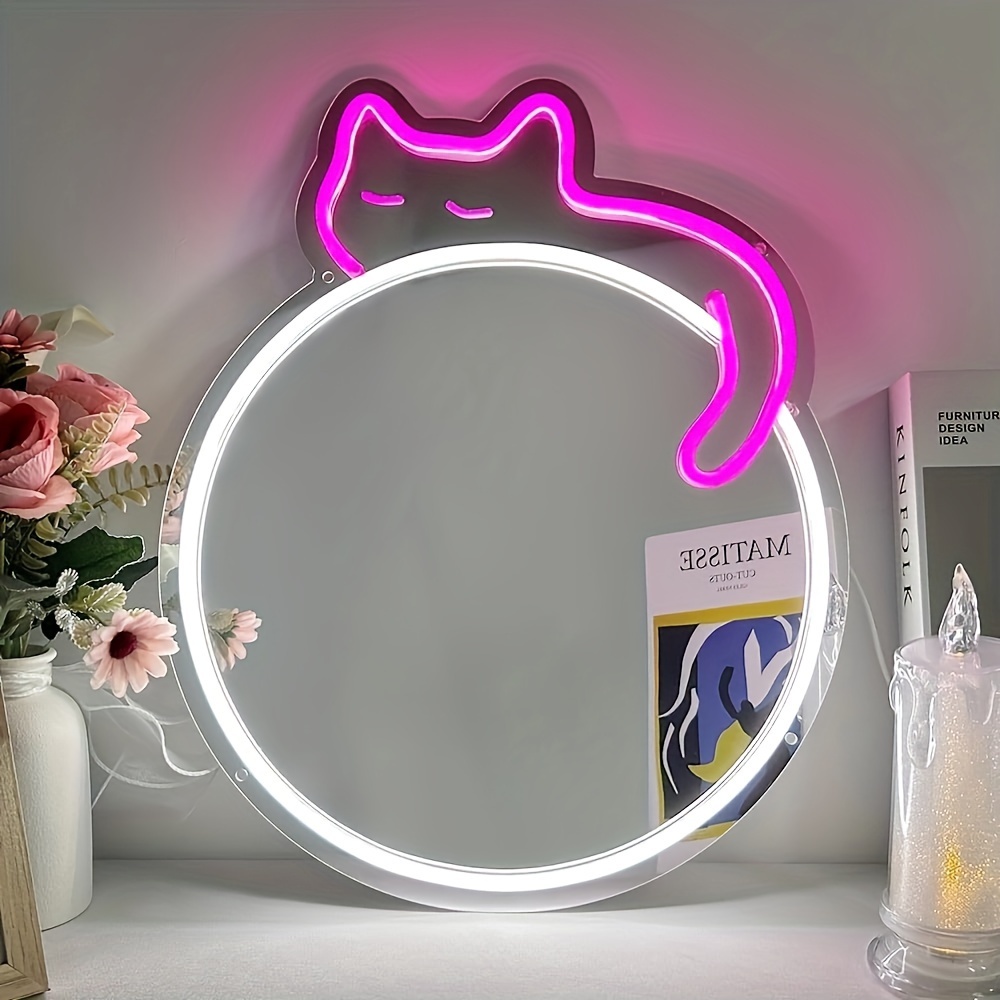 1pc Selfie Circle Mirror Neon Sign Light Enseigne Néon - Temu France