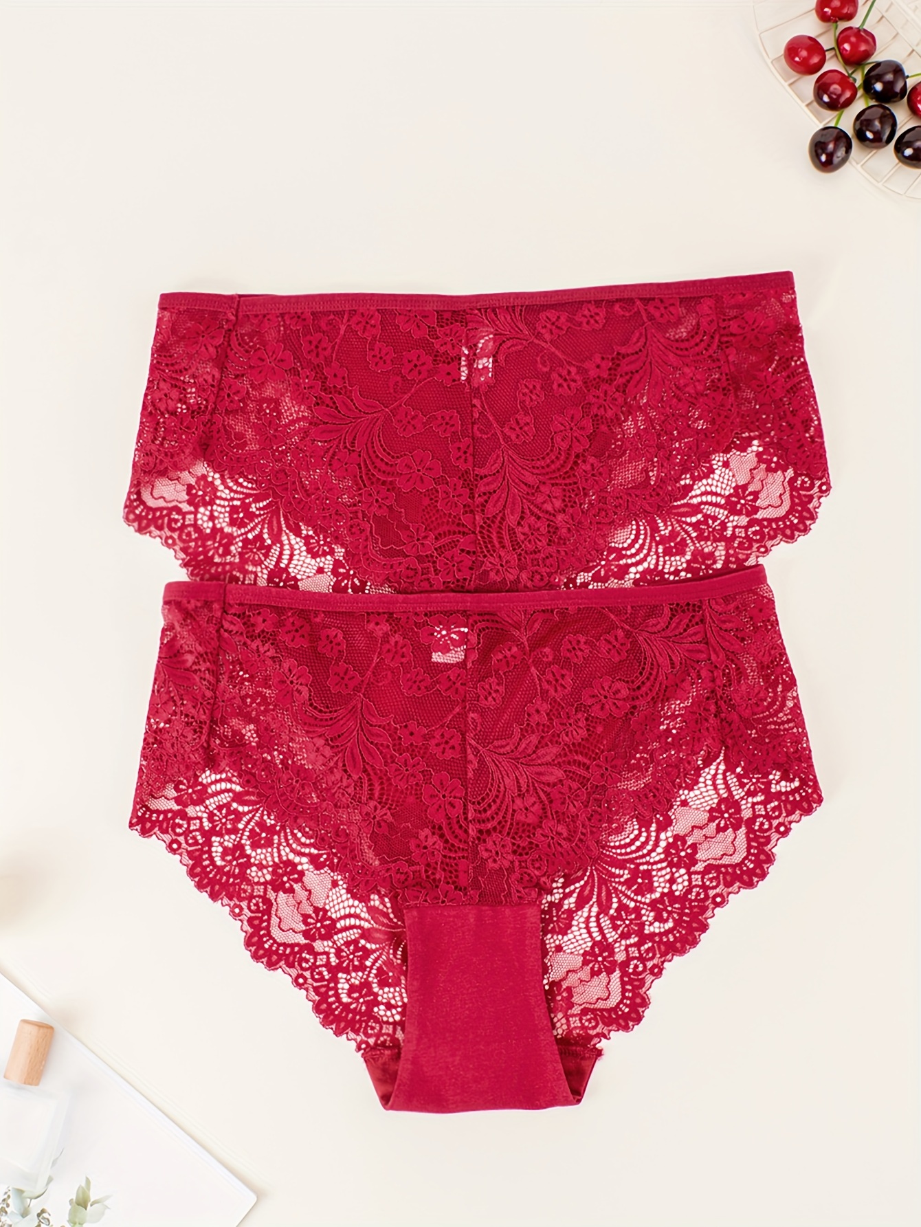 Plus Size Sexy Panties Set Women's Plus Solid Contrast Lace - Temu Canada
