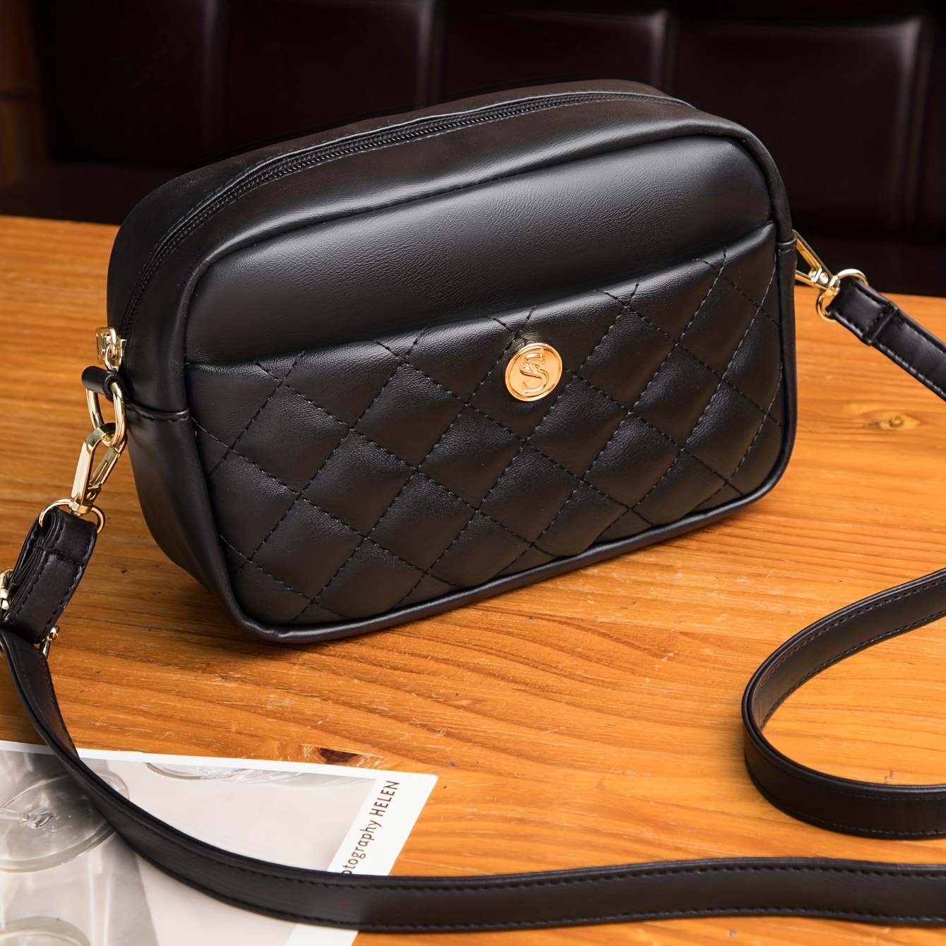 Small Pu Leather Crossbody Bag, Trendy Argyle Quilted Square Purse, Fashion  Camera Shoulder Bag - Temu Germany
