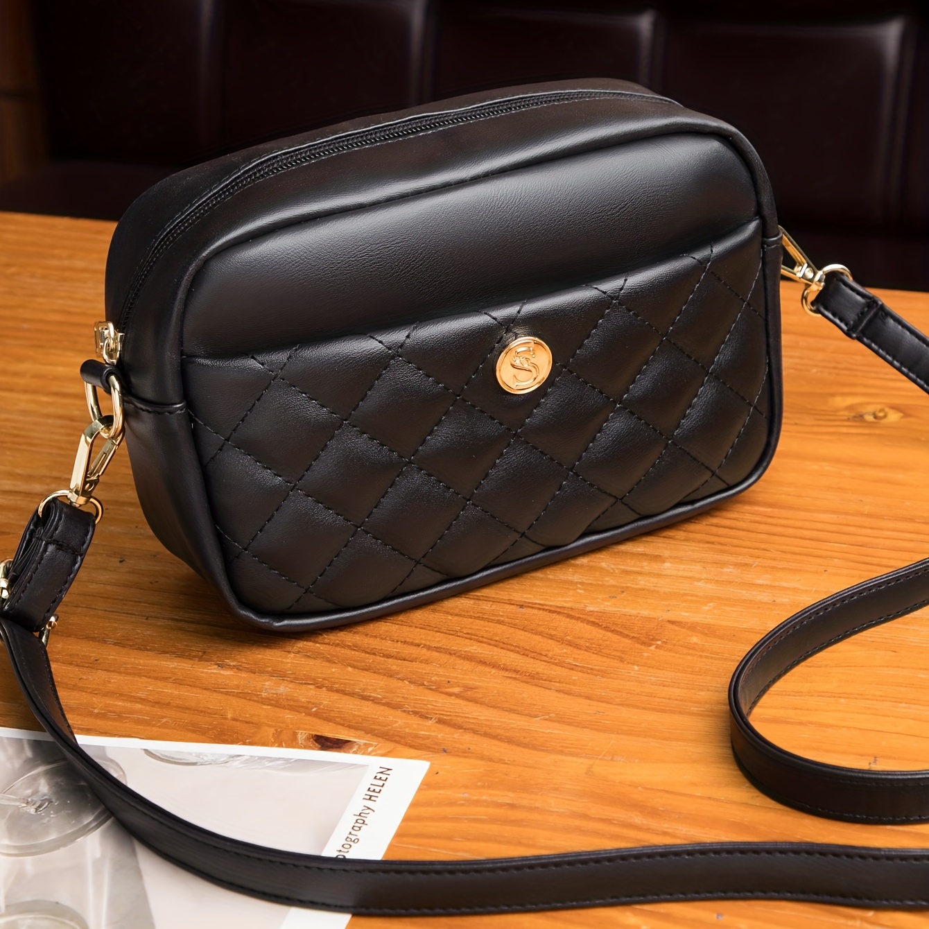 Mini Black Square Bag With Coin Purse Fashion