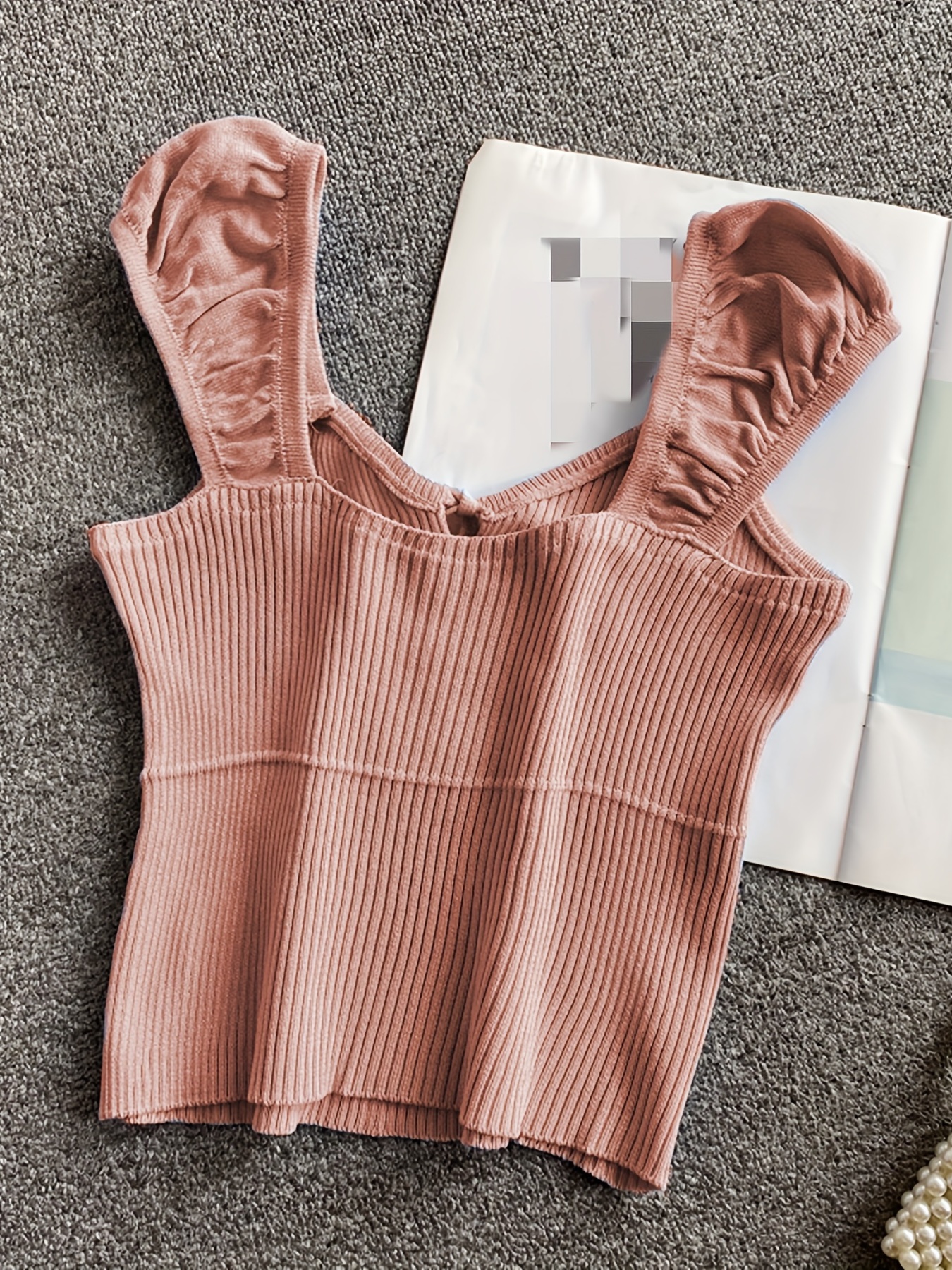 Ribbed Knotted Tank Top for Women