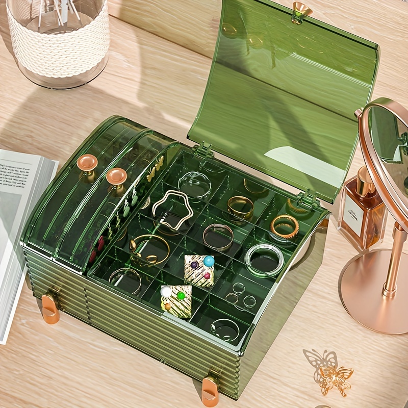 Rectangle Plastic Earring Holder Jewelry Storage Box