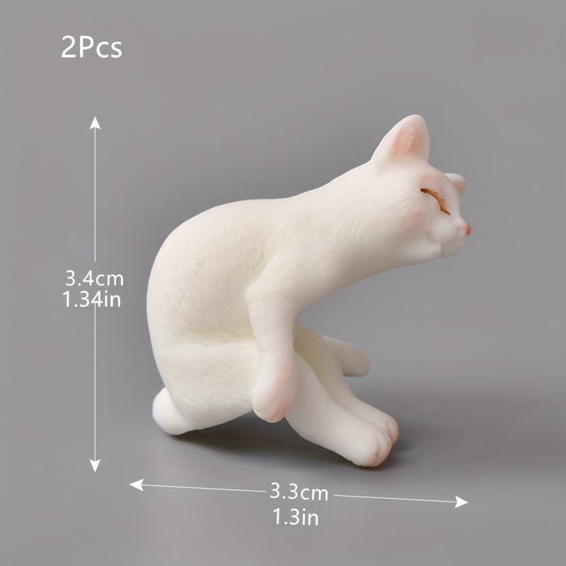 Luminous Miniature Cat Figurines Resin Cute Small - Temu