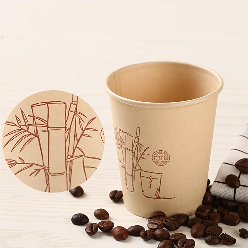 A Pack Of 50 Paper Cups Thickened And Hardened Bamboo Fiber Ounce Paper  Cups Household Business Disposable Paper Cups for restaurants/cafes