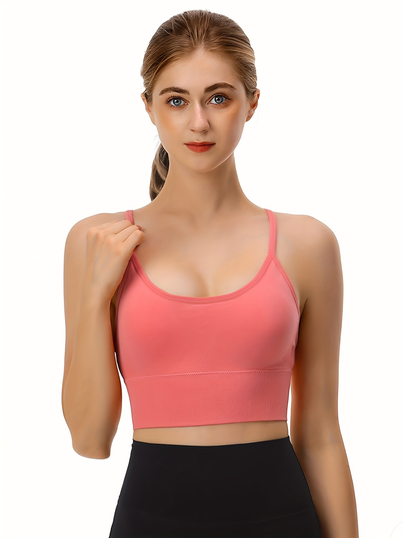 Seamless Hooded Sports Bra Comfy Breathable Running Workout - Temu