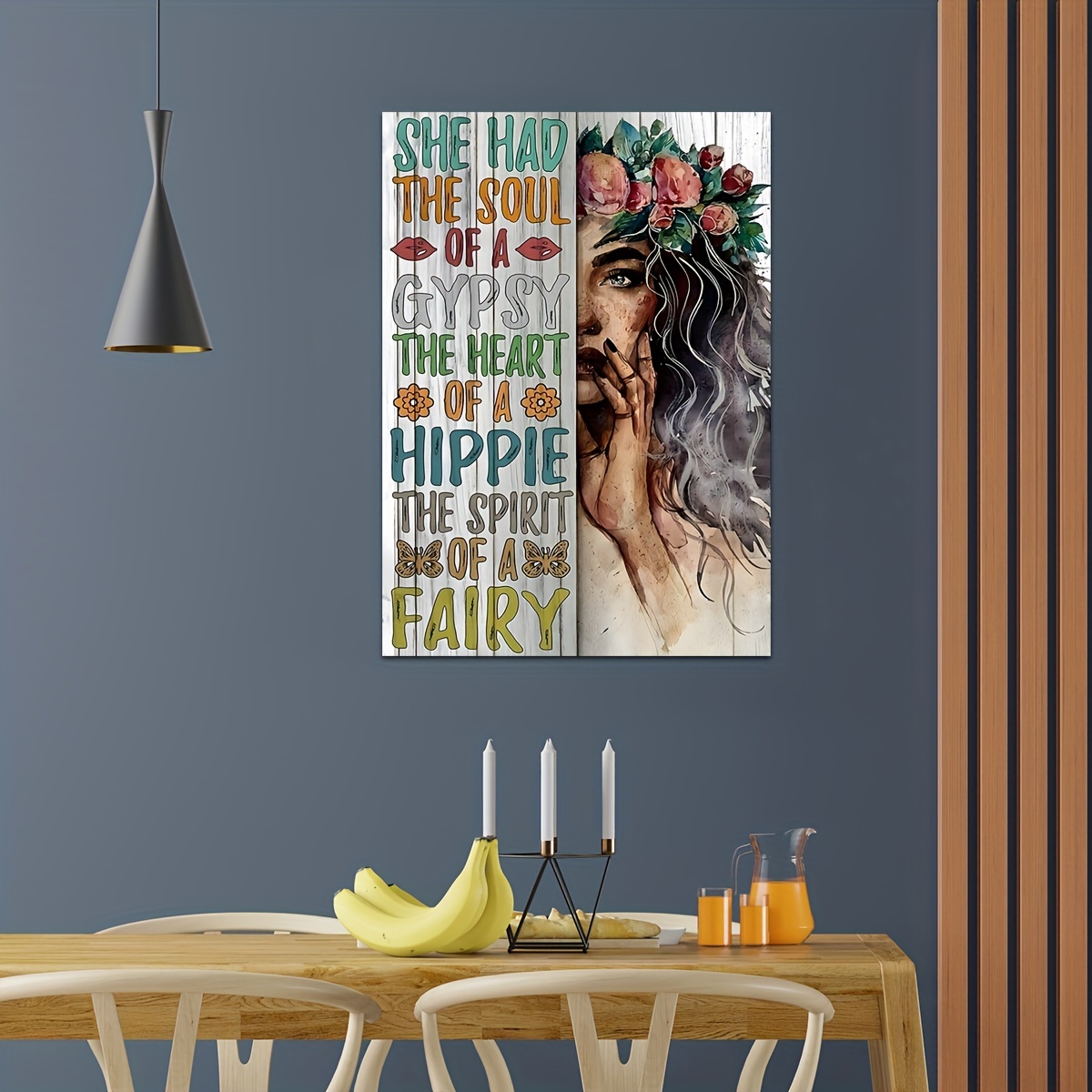 Wall Decor Painting She Had Soul Of Gypsy Heart Of Hippie - Temu