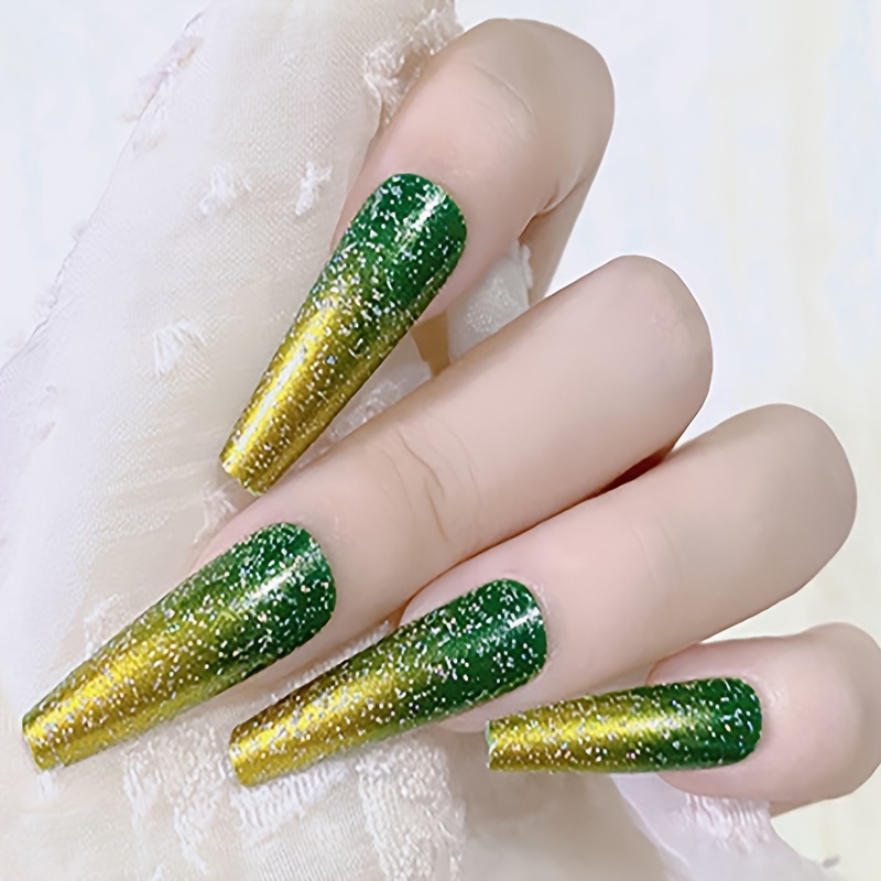 53 Green and Gold Nail Designs for 2023 - Nerd About Town