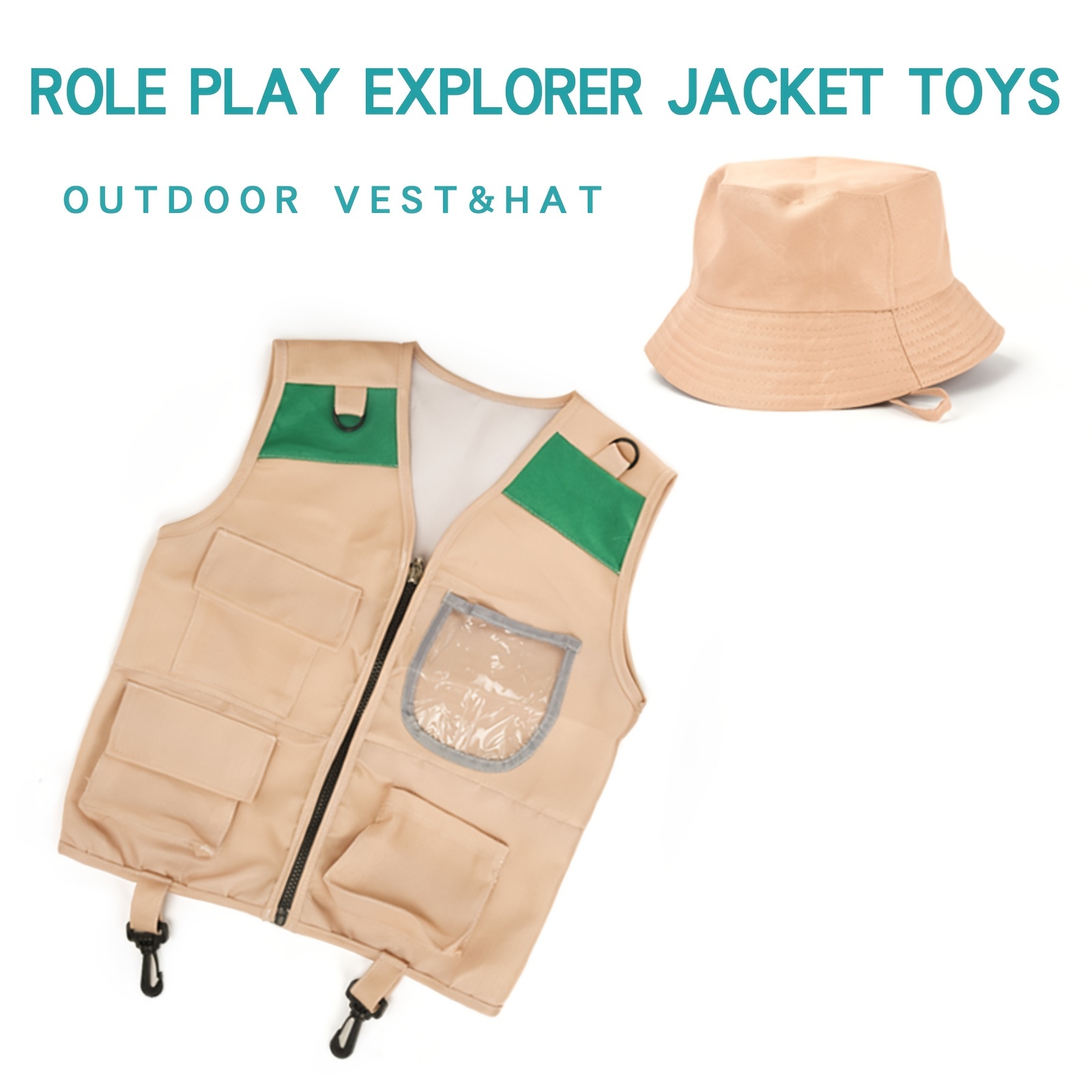 Disfraz de chaleco y sombrero de explorador para niños - chaleco