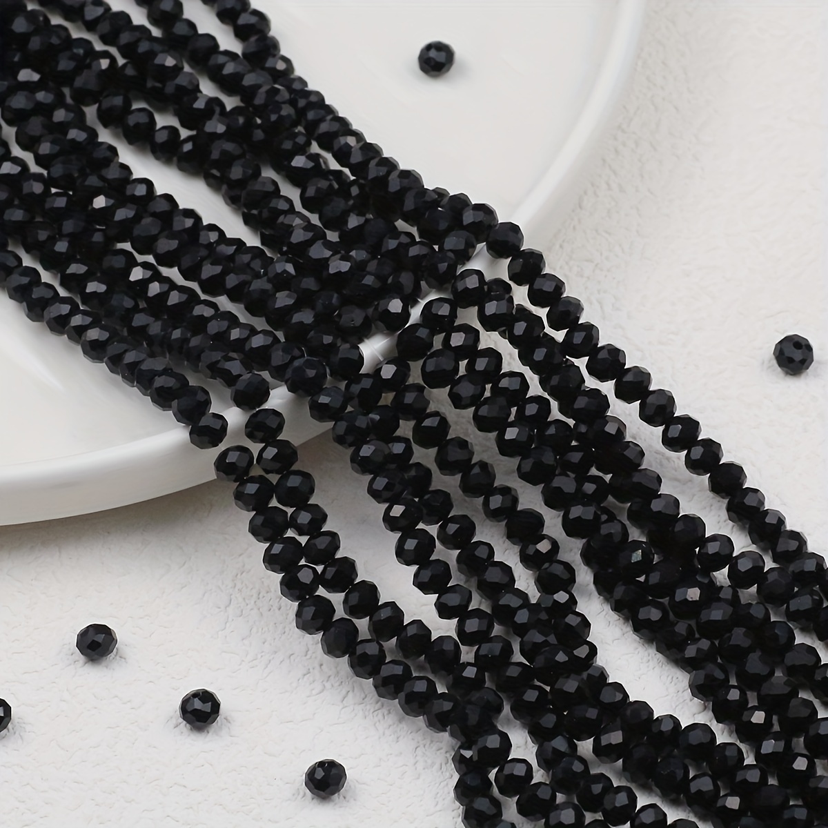 TEMU 200 piezas de cuentas de vidrio AB de corte de 3mm, sin cuerda, para la fabricación de joyería DIY, accesorios artesanales, cuentas de vidrio