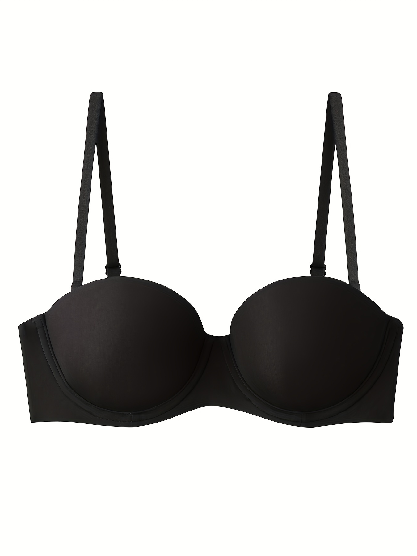 Simple Solid T-Shirt Bra, Comfy & Breathable Push Up Bra, Women's Lingerie  & Underwear