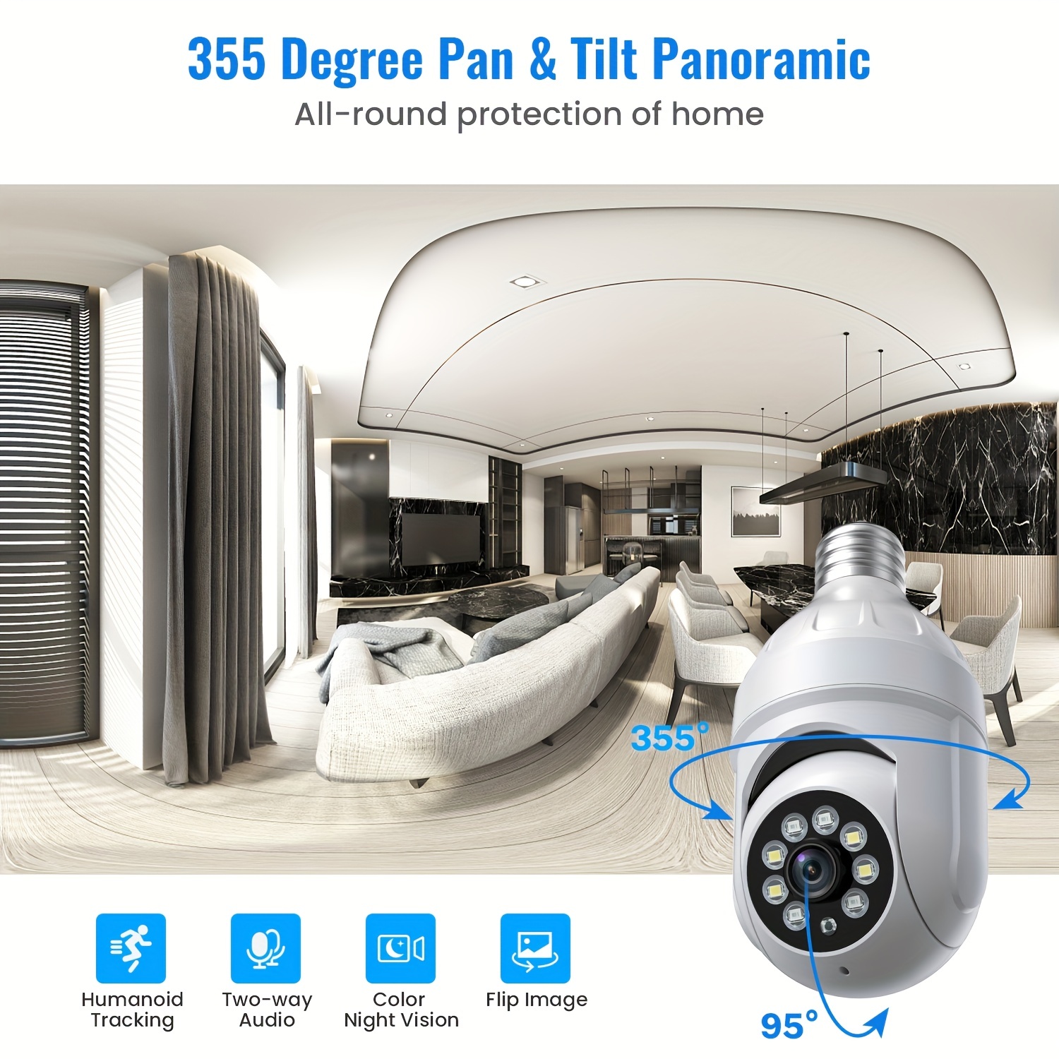 24-Hour 360 Degree Security Cameras with Night Vision for Cars